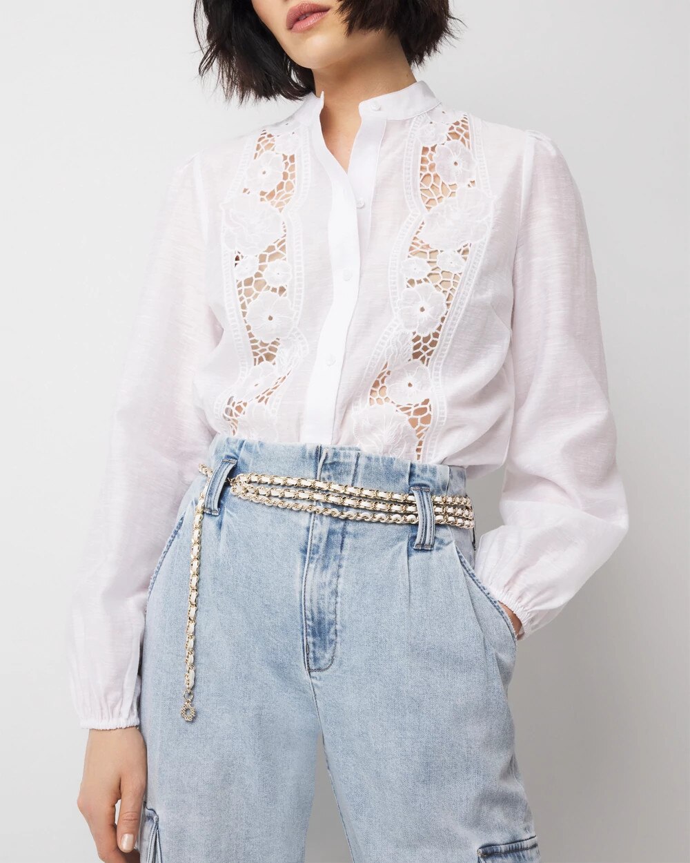 Chain Woven Leather Belt | White House Black Market